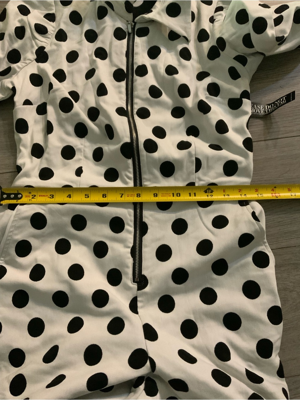 New York & Company Black Polka Dot White Jumpsuit - Picture 2 of 10